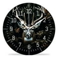 thumbnail image 1 of 14 Inch Wall Clock Battery Operated Silent Clock Decorative for Office, Kitchen, Outdoor, Living Room，Male Deer with Big Antlers Elegant Pattern, 1 of 4