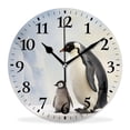 thumbnail image 1 of 14 Inch Wall Clock Battery Operated Silent Clock Decorative for Office, Kitchen, Outdoor, Living Room，Penguin Family Winter Exquisite, 1 of 4