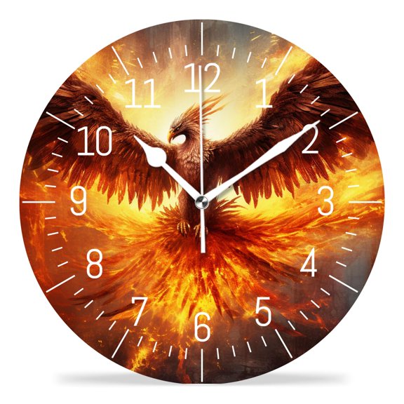 14 Inch Wall Clock Battery Operated Silent Clock Decorative for Office, Kitchen, Outdoor, Living RoomPhoenix Phoenix Art