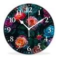 thumbnail image 1 of 14 Inch Wall Clock Battery Operated Silent Clock Decorative for Office, Kitchen, Outdoor, Living Room，Rainbow Rose Flower Creative, 1 of 4