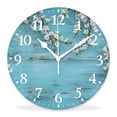 thumbnail image 1 of 14 Inch Wall Clock Battery Operated Silent Clock Decorative for Office, Kitchen, Outdoor, Living Room，Spring Butterfly Flower Elegant, 1 of 4