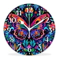 thumbnail image 1 of 14 Inch Wall Clock Battery Operated Silent Clock Decorative for Office, Kitchen, Outdoor, Living Room，Spring Butterfly Graceful, 1 of 4