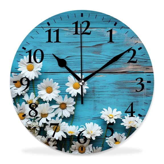 14 Inch Wall Clock Battery Operated Silent Clock Decorative for Office, Kitchen, Outdoor, Living RoomSpring Composition Multicolor