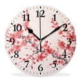 thumbnail image 1 of 14 Inch Wall Clock Battery Operated Silent Clock Decorative for Office, Kitchen, Outdoor, Living Room，Spring Flower Plum Blossom Exquisite, 1 of 4