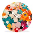 thumbnail image 1 of 14 Inch Wall Clock Battery Operated Silent Clock Decorative for Office, Kitchen, Outdoor, Living Room，Spring Flowers Rainbow Leaf Amazing, 1 of 4