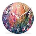 thumbnail image 1 of 14 Inch Wall Clock Battery Operated Silent Clock Decorative for Office, Kitchen, Outdoor, Living Room，Sunset Meadow Vibrant Landscape Delicate, 1 of 4