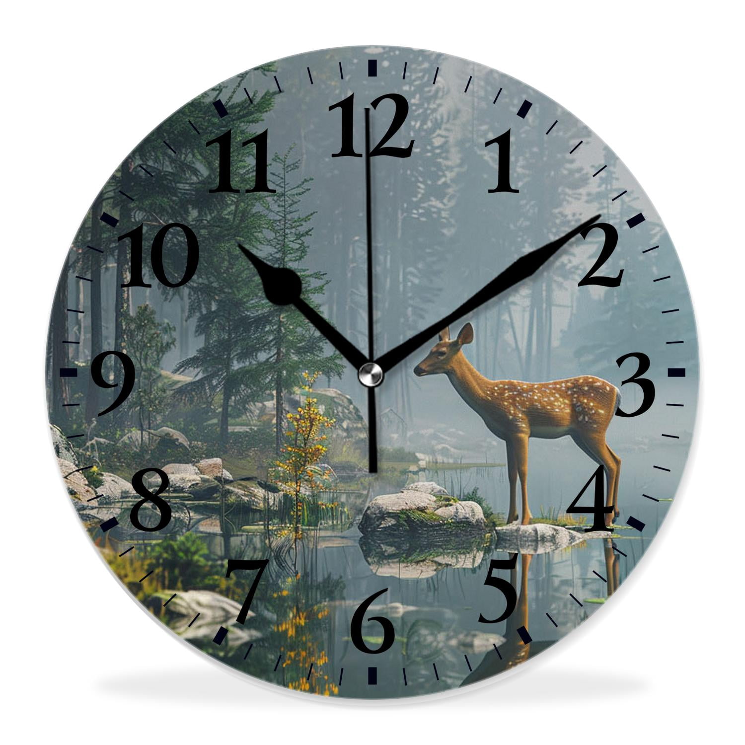 14 Inch Wall Clock Battery Operated Silent Clock Decorative for Office ...