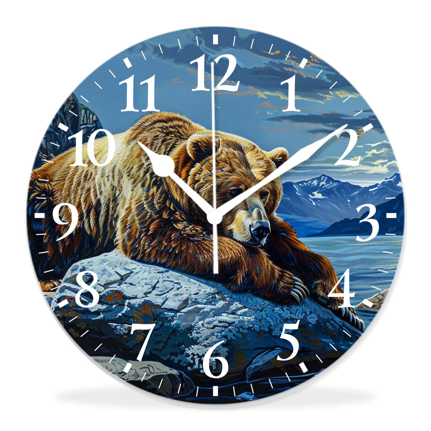 14 Inch Wall Clock Battery Operated Silent Clock Decorative for Office ...