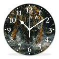 thumbnail image 1 of 14 Inch Wall Clock Battery Operated Silent Clock Decorative for Office, Kitchen, Outdoor, Living Room，Tiger and River Graceful, 1 of 4