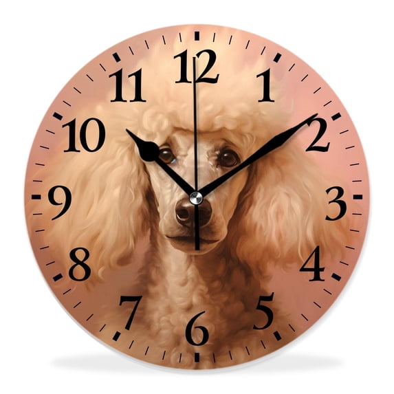14 Inch Wall Clock Battery Operated Silent Clock Decorative for Office, Kitchen, Outdoor, Living Room,Toy Puppy Dog Picture