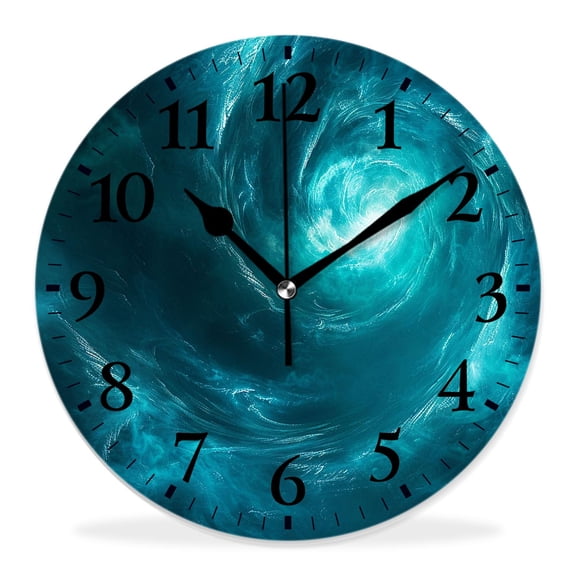 14 Inch Wall Clock Battery Operated Silent Clock Decorative for Office, Kitchen, Outdoor, Living RoomUniverse Galaxy Nebula Space Cloud Multicolor