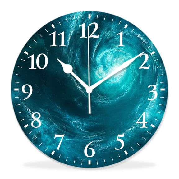 14 Inch Wall Clock Battery Operated Silent Clock Decorative for Office, Kitchen, Outdoor, Living RoomUniverse Galaxy Nebula Space Cloud Multicolor