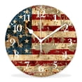 thumbnail image 1 of 14 Inch Wall Clock Battery Operated Silent Clock Decorative for Office, Kitchen, Outdoor, Living Room，Vintage Usa Flag Exquisite, 1 of 4
