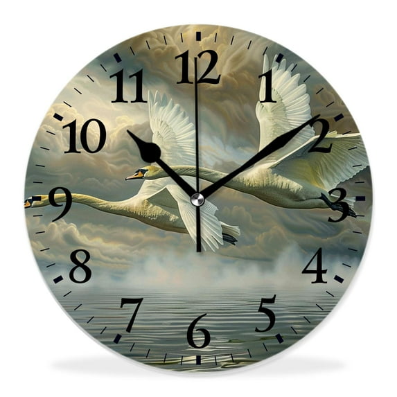 14 Inch Wall Clock Battery Operated Silent Clock Decorative for Office, Kitchen, Outdoor, Living Room,Wildlife Birds Lovely