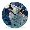 thumbnail image 1 of 14 Inch Wall Clock Battery Operated Silent Clock Decorative for Office, Kitchen, Outdoor, Living Room，Wolf Tree Moon Starry Beautiful, 1 of 4