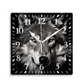 thumbnail image 1 of 14 Inch Wall Clock Battery Operated Silent Clock Decorative for Office, Kitchen, Outdoor, Living Room，Wolf Wild Animal Painting, 1 of 4