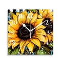 thumbnail image 1 of 14 Inch Wall Clock Battery Operated Silent Clock Decorative for Office, Kitchen, Outdoor, Living Room，Yellow Flower Buffalo Plaid Lovely, 1 of 4