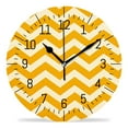thumbnail image 1 of 14 Inch Wall Clock Battery Operated Silent Clock Decorative for Office, Kitchen, Outdoor, Living Room，Yellow Wave Pattern, 1 of 4