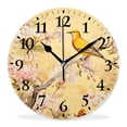 thumbnail image 1 of 14 Inch Wall Clock Battery Operated Silent Clock Decorative for Office, Kitchen, Outdoor, Living Room，Watercolor Floral Pattern Cherry Flower Branch Bird Style, 1 of 4