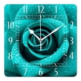 thumbnail image 1 of 14 Inch Wall Clock Battery Operated Square Clock Decorative for Office, Kitchen, Outdoor, Living Room，A Blue Green Rose Beautiful, 1 of 4