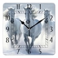 thumbnail image 1 of 14 Inch Wall Clock Battery Operated Square Clock Decorative for Office, Kitchen, Outdoor, Living Room，Beautiful Horse Animal Lovely Pattern, 1 of 4