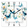 thumbnail image 1 of 14 Inch Wall Clock Battery Operated Square Clock Decorative for Office, Kitchen, Outdoor, Living Room，Butterfly Pattern Art, 1 of 4