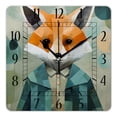 thumbnail image 1 of 14 Inch Wall Clock Battery Operated Square Clock Decorative for Office, Kitchen, Outdoor, Living Room，Cartoon Fox Birch Trees Elegant, 1 of 4