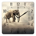 thumbnail image 1 of 14 Inch Wall Clock Battery Operated Square Clock Decorative for Office, Kitchen, Outdoor, Living Room，Elephant Walking on Rope Creative, 1 of 4