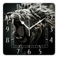 thumbnail image 1 of 14 Inch Wall Clock Battery Operated Square Clock Decorative for Office, Kitchen, Outdoor, Living Room，Lion Dark Painting, 1 of 4