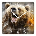 thumbnail image 1 of 14 Inch Wall Clock Battery Operated Square Clock Decorative for Office, Kitchen, Outdoor, Living Room，Magical Space Bear Multicolor, 1 of 4