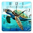 thumbnail image 1 of 14 Inch Wall Clock Battery Operated Square Clock Decorative for Office, Kitchen, Outdoor, Living Room，Watercolor Blue Turtle Beautiful Drawing, 1 of 4