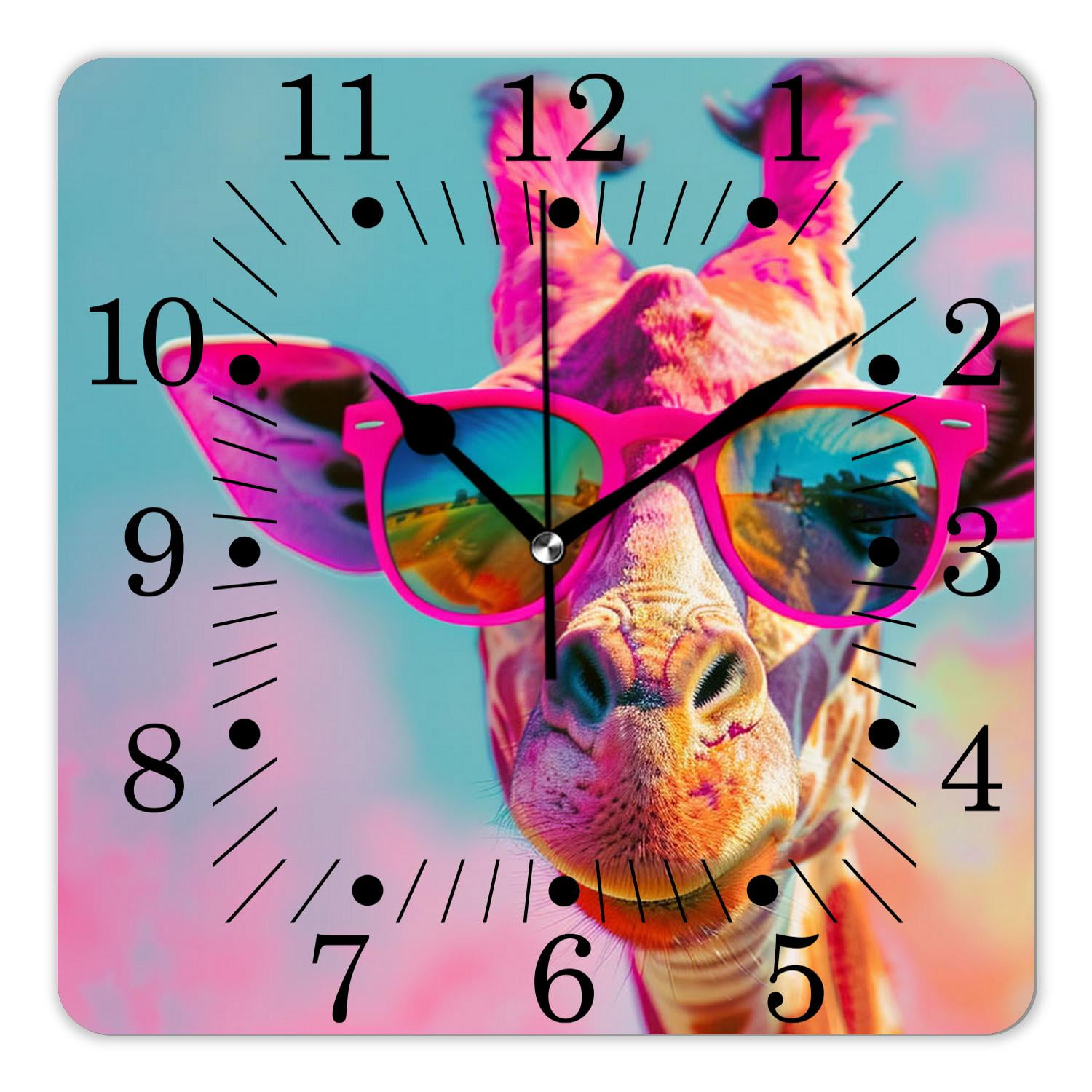14 Inch Wall Clock Battery Operated Square Clock for Office, Kitchen ...