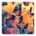 thumbnail image 1 of 14 Inch Wall Clock Battery Operated Square Clock for Office, Kitchen, Outdoor, Living Room,Butterflies Natural, 1 of 4