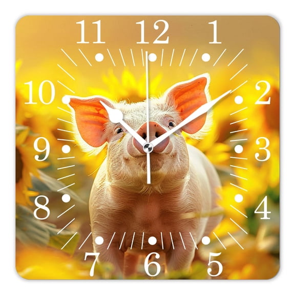 14 Inch Wall Clock Battery Operated Square Clock for Office, Kitchen, Outdoor, Living Room,German Shepherd Dog Exquisite