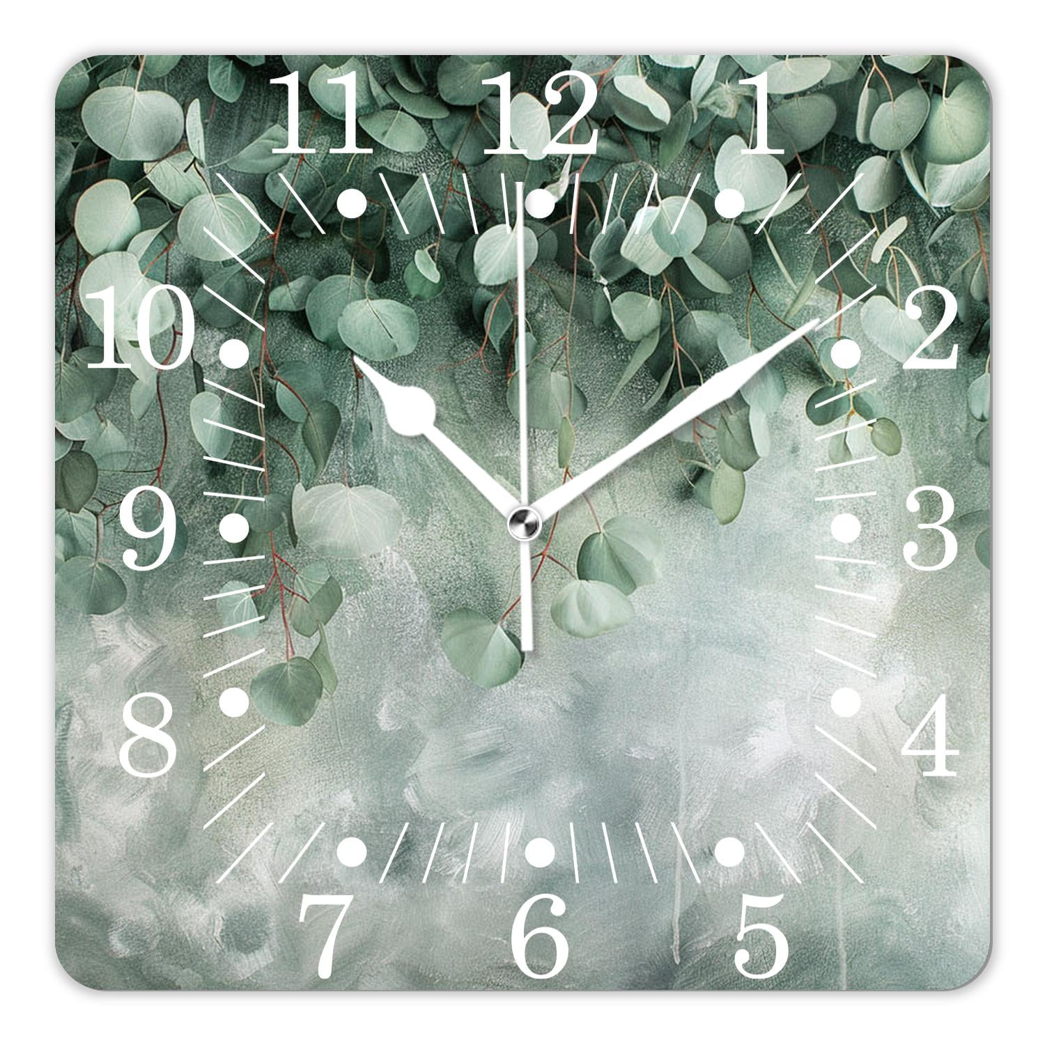 14 Inch Wall Clock Battery Operated Square Clock for Office, Kitchen ...