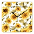 thumbnail image 1 of 14 Inch Wall Clock Battery Operated Square Clock Decorative for Office, Kitchen, Outdoor, Living Room，Watercolor Sunflower Seamless Pattern Beautiful Art, 1 of 4