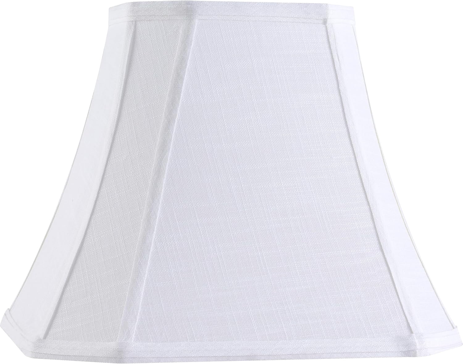 14 Inch White Linen Square Cut Corner Lamp Shade for Floor Lamps,Table Nightstand Lamp for Living Room, 8x14x11"(Spider) Lampshade Replacement,Transitional Easy Assembly Required (1 Pack)