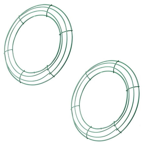 14 Inch Wire Wreath Frame Metal Round Wreath Form Making Rings Green for Christmas Party ma2744