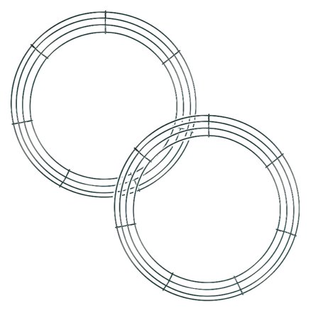 14 Inch Wire Wreath Frame, Round Metal Wreath Form for DIY Crafts, and Home Decor, Dark Green Wire Frame for Christmas Halloween & Weddings 2PCS