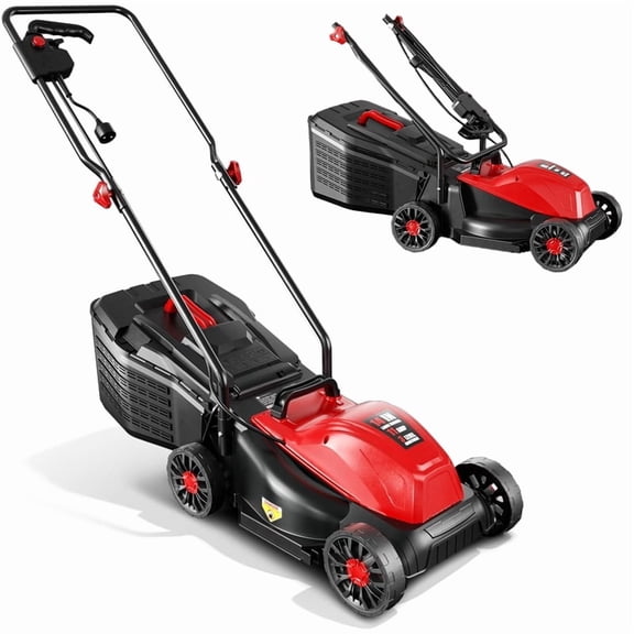 14 Inch electric lawnmower, height and speed adjustable, 3650 RPM, suitable for yards and farms.