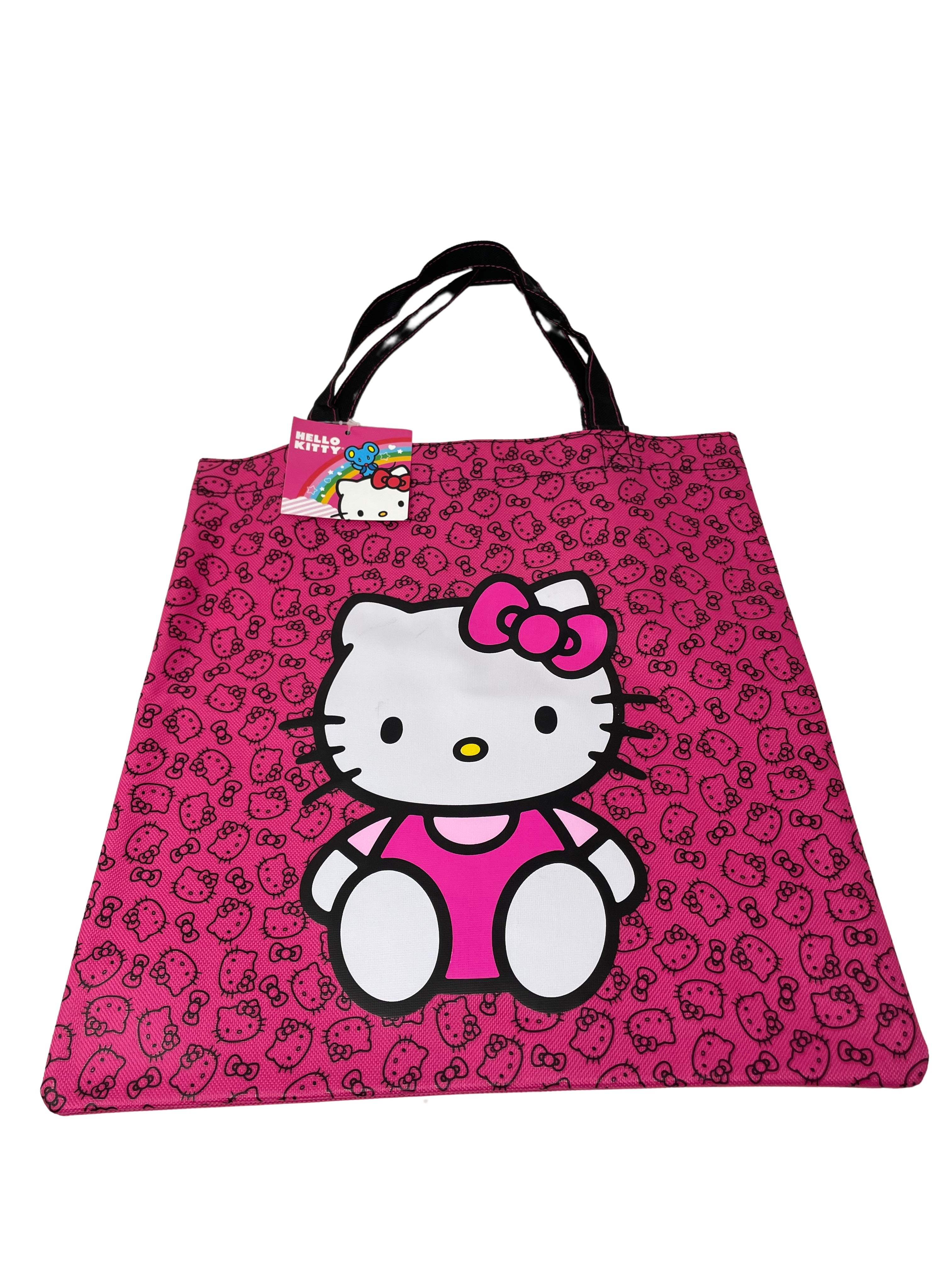 14 Inches Hello Kitty Allover Print Tote Canvas Shopping Storage Bag ...