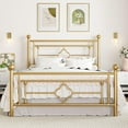 thumbnail image 1 of 14 Inches Twin Size Metal Platform Bed Frame/Vintage Iron-Art Headboard and Footboard/Mattress Foundation for Storage/No Box Spring Needed/Noise-Free/Easy Assembly/White, 1 of 7