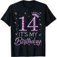thumbnail image 1 of 14 It's My Birthday Pink Crown Happy 14th Birthday Girl T-Shirt100% cotton, 1 of 5