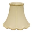 thumbnail image 1 of 14" Ivory Slanted Scallop Bell Monay Shantung Lampshade, 1 of 6