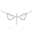 thumbnail image 1 of 14 K WHITE GOLD HEART CROSS DIAMOND NECKLACE :  20", 1 of 1