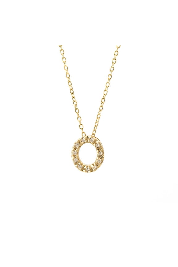 14 KT Diamond MIndy Harris Initial Letter Necklace O