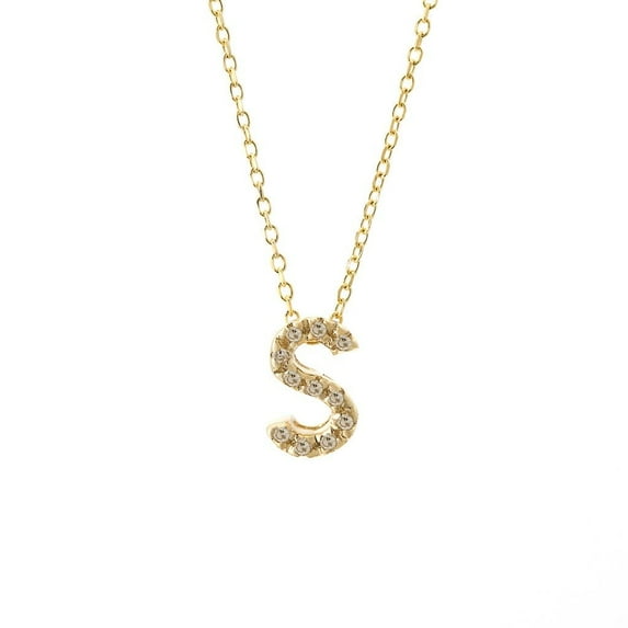 14 KT Diamond Mindy Harris Initial Letter Necklace S