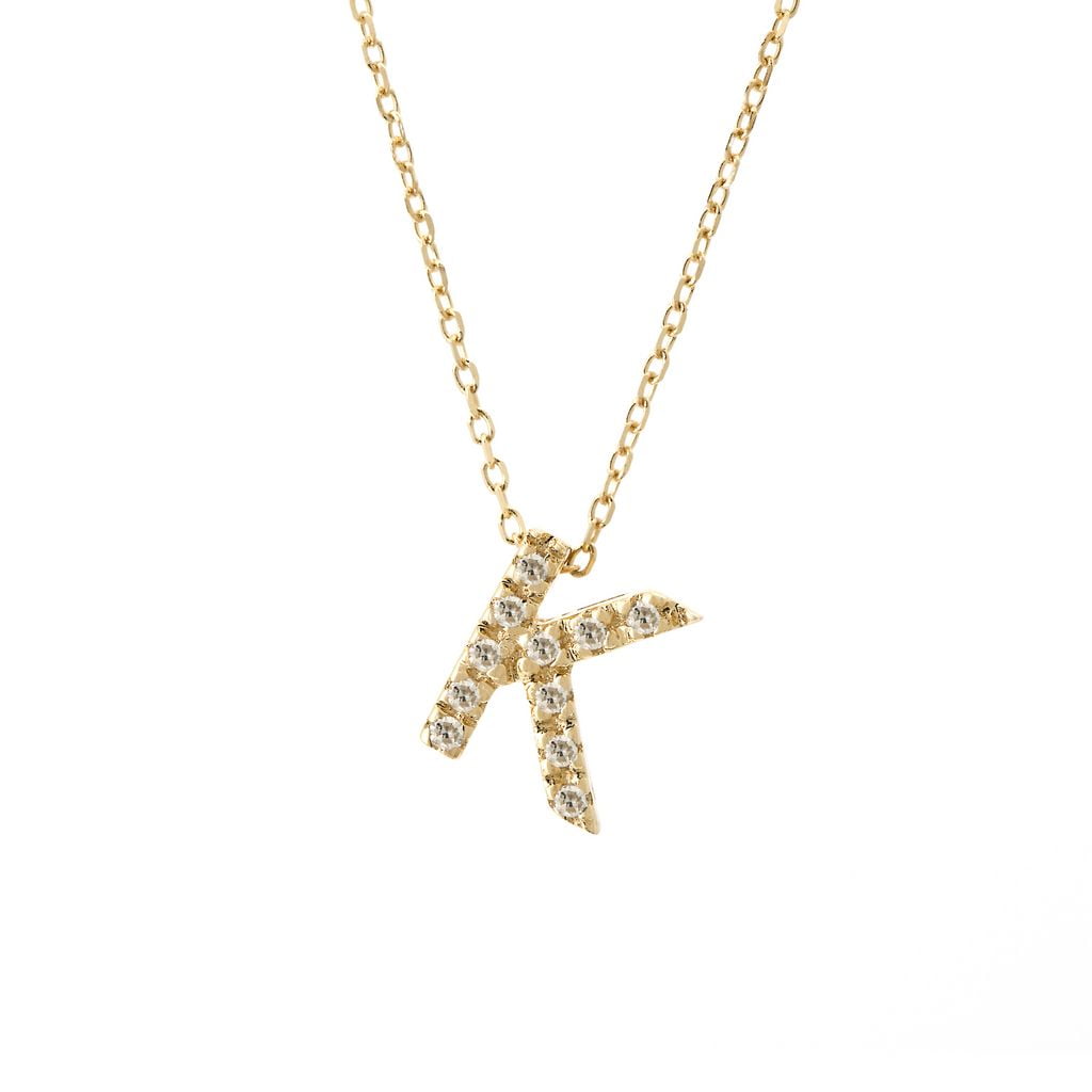 14 KT Diamond Mindy Harris Letter Initial Necklace K