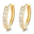 thumbnail image 1 of 14K Gold over Sterling  Huggie Hoop Earring with Crystals, 1 of 4