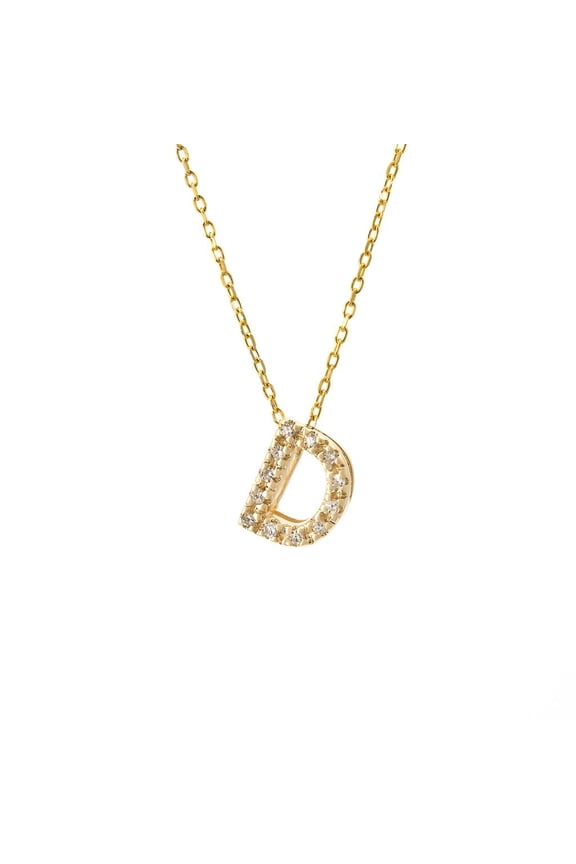 14 KT Mindy Harris Diamond Initial Letter Necklace D